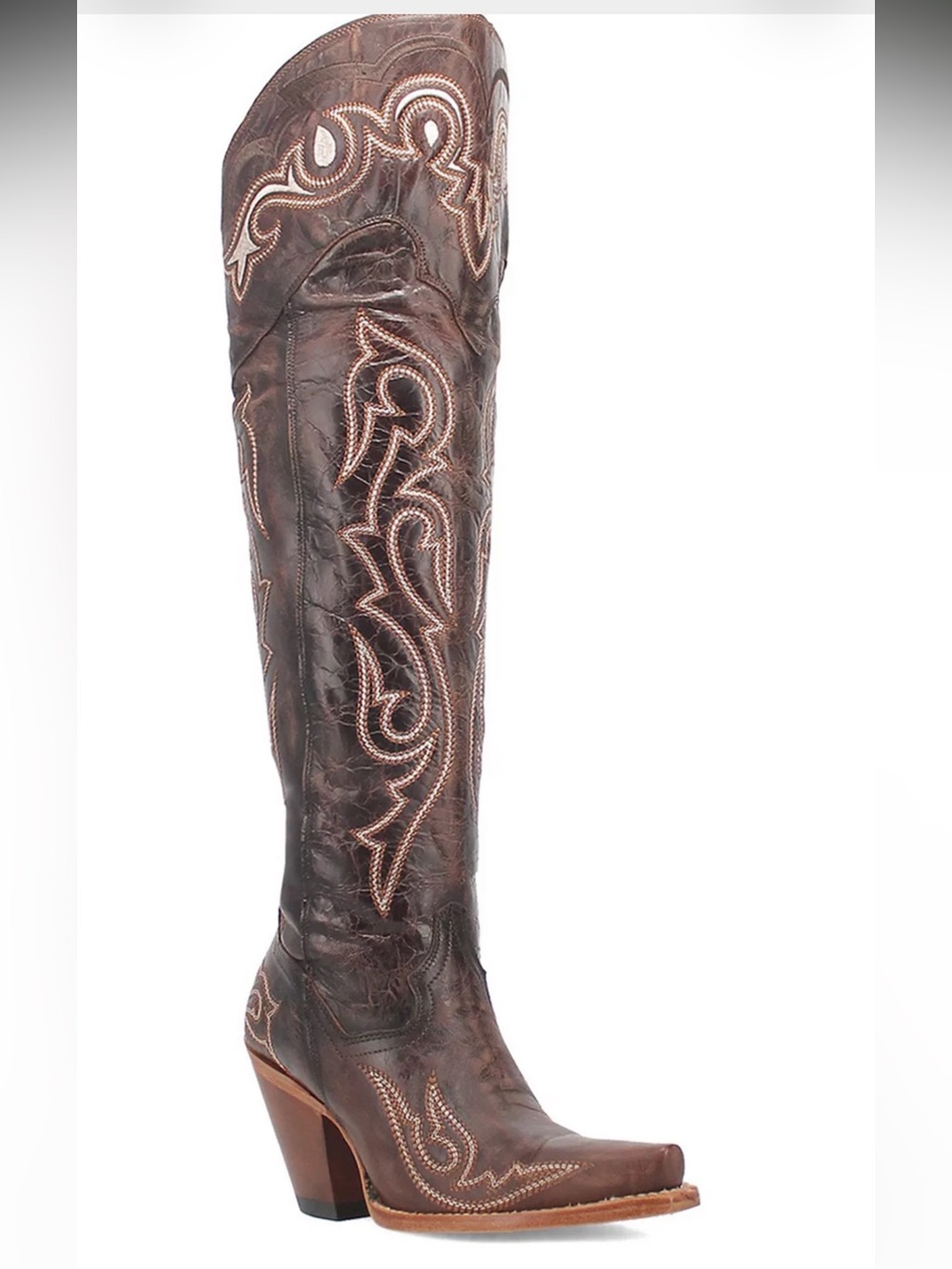 Western over the knee leather boots